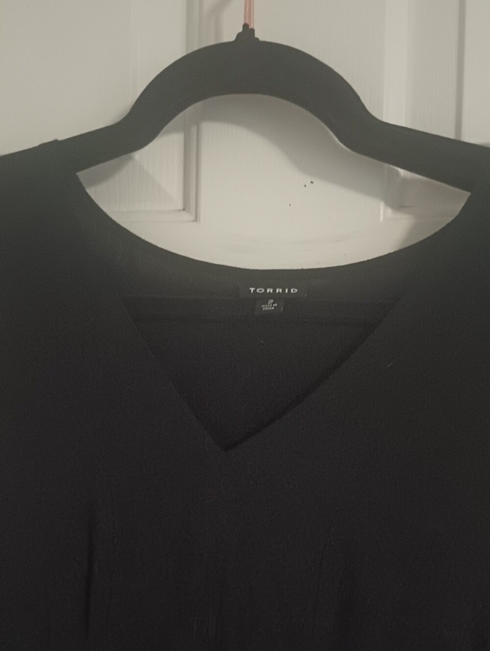 torrid Black Flowing Peplum Long-Sleeve Top - Picture 6 of 8
